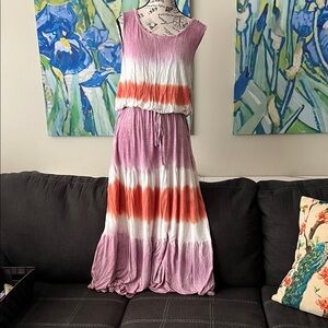 Knox Rose Tie-Dye Maxi Dress - Pink, Orange, White